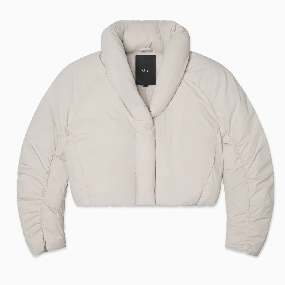 KHY Cropped Puffer Jacket Stone
